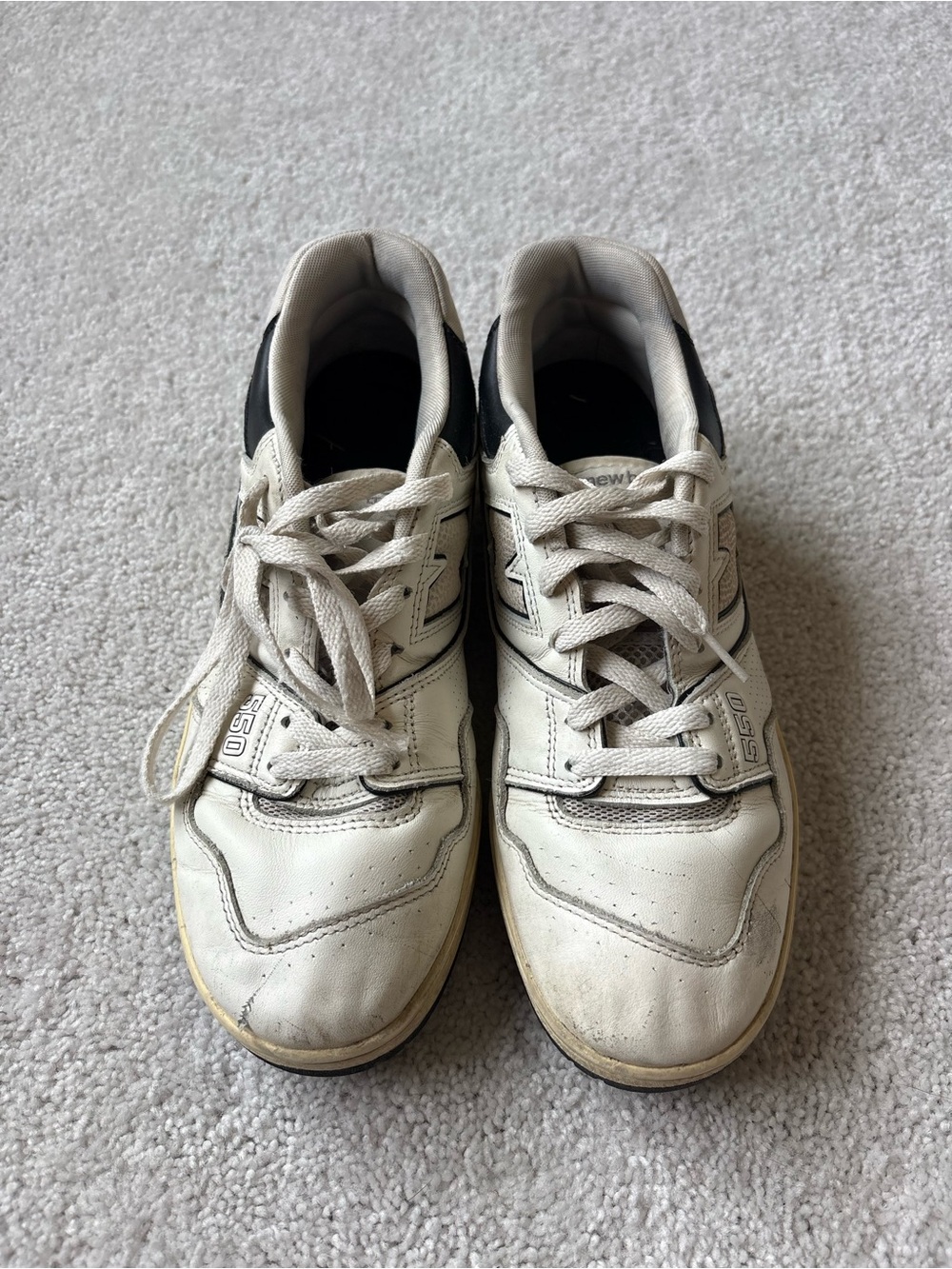 New Balance Men's White and Black Sneakers